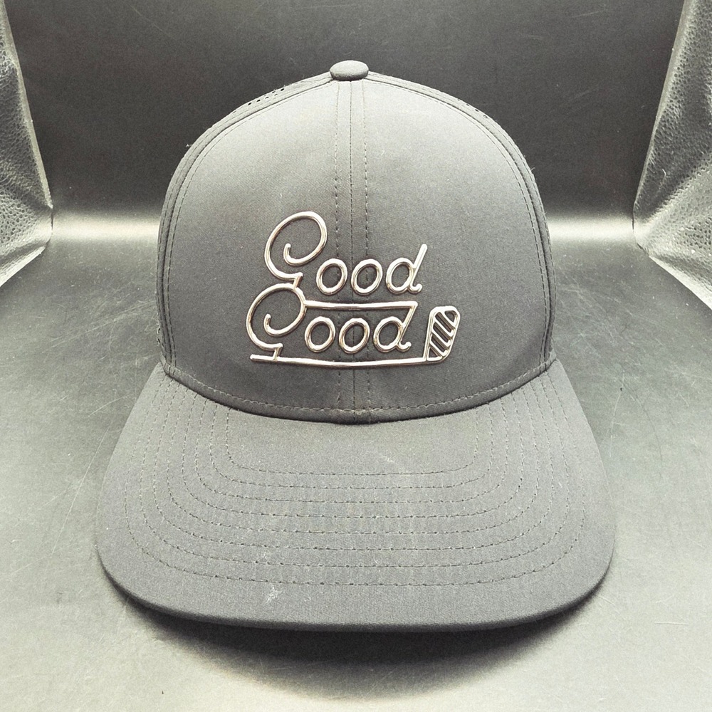 Good Good Golf Hat Men OSFA Black Snapback Adjustable Perforated Mesh
